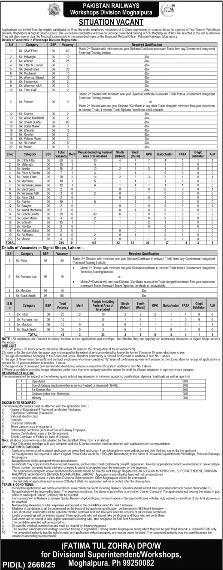 Pakistan Railways Jobs 2026