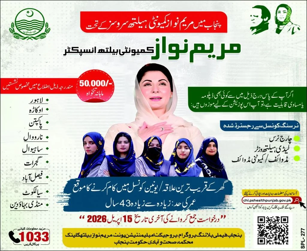 Maryam Nawaz CHI Jobs 2026