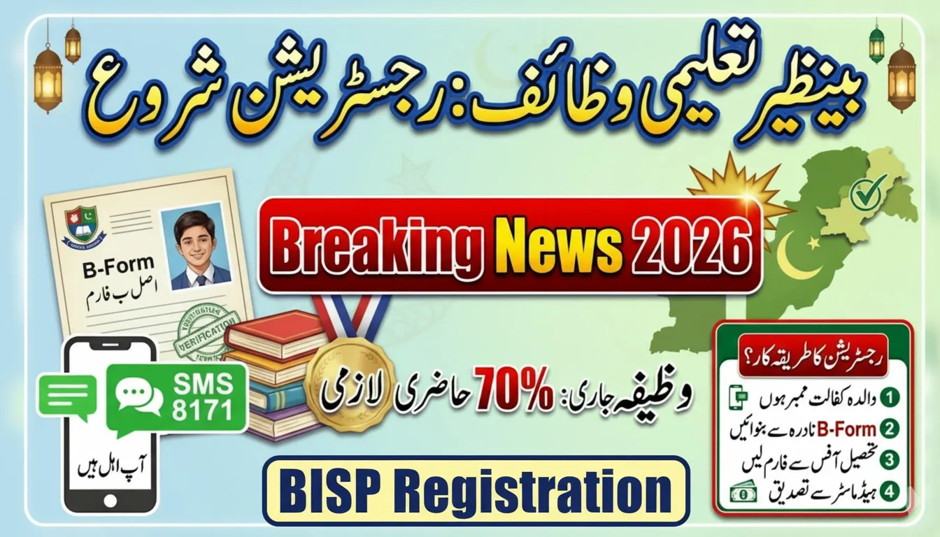 Breaking News 2026: BISP Taleemi Wazaif Registration Started